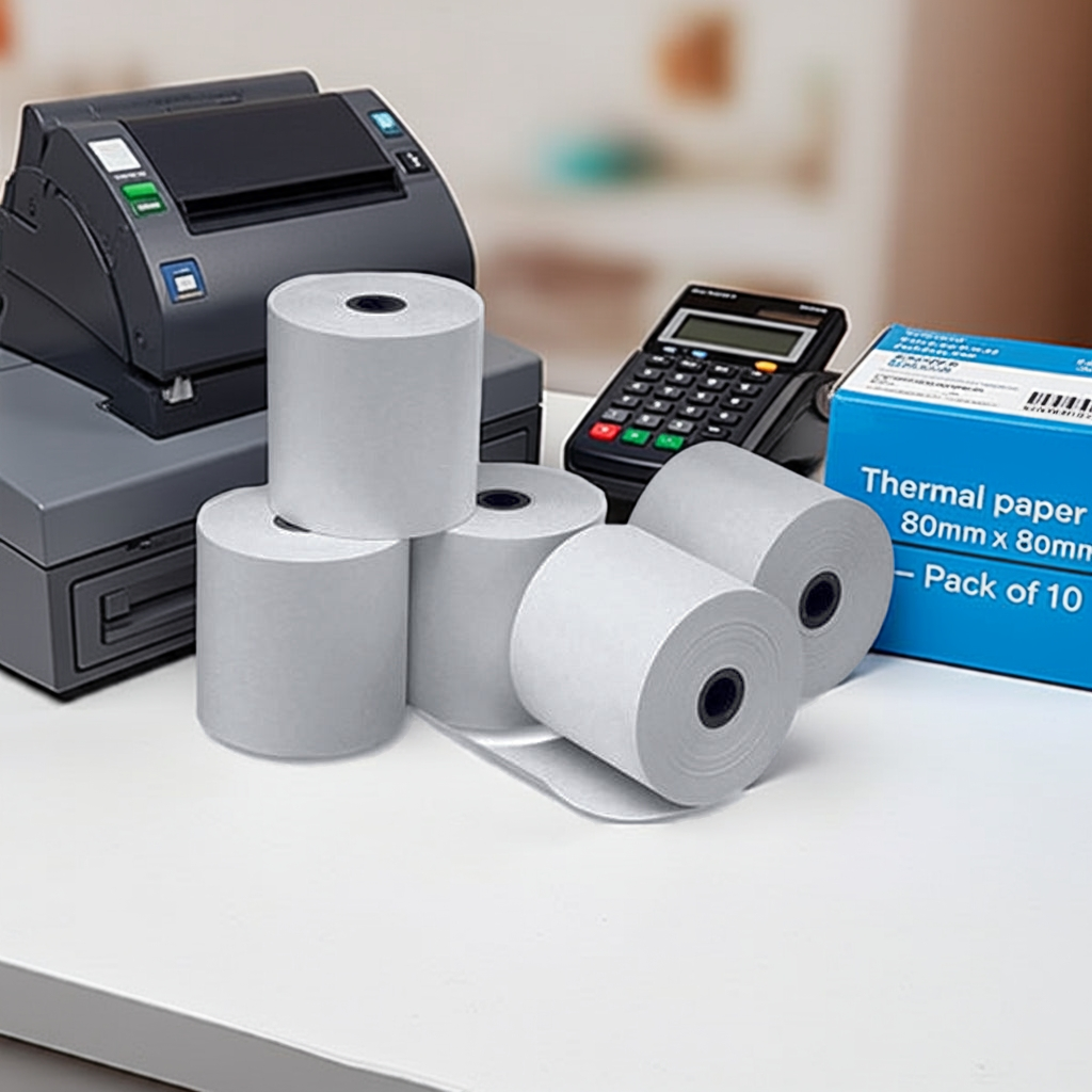 ROLLO DE PAPEL TERMICO 80MM X 80MM (PACK 10 UNDS)