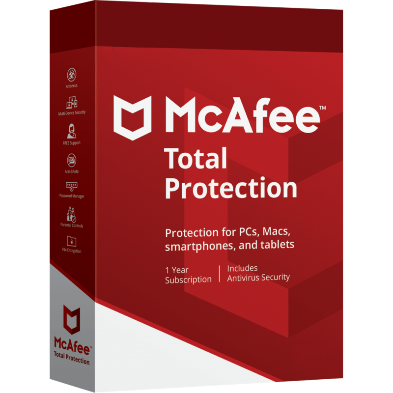 McAfee Total Protection licencia de 1 año para Windows, Mac, Android e iOS