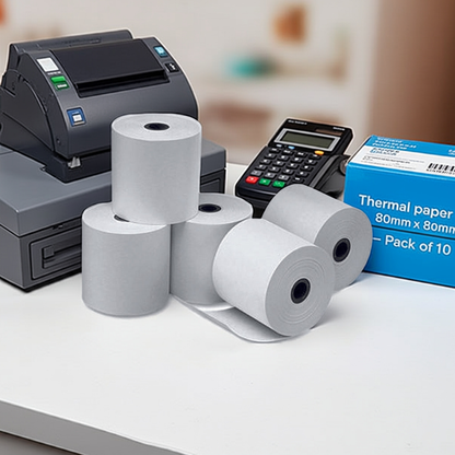 ROLLO DE PAPEL TERMICO 80MM X 80MM (PACK 10 UNDS)