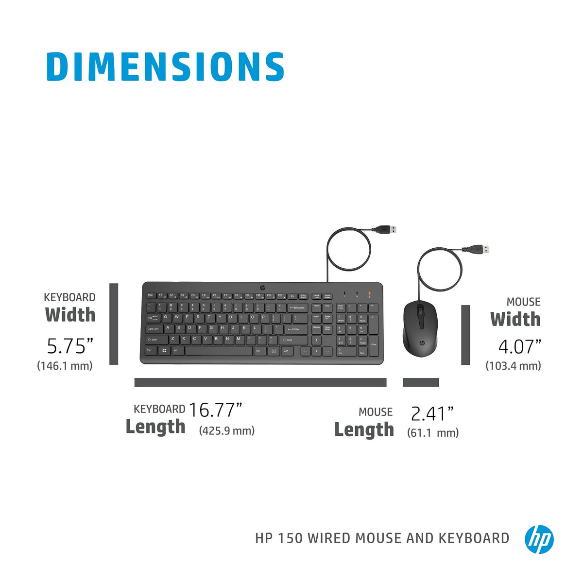 Teclado HP 150 vista superior