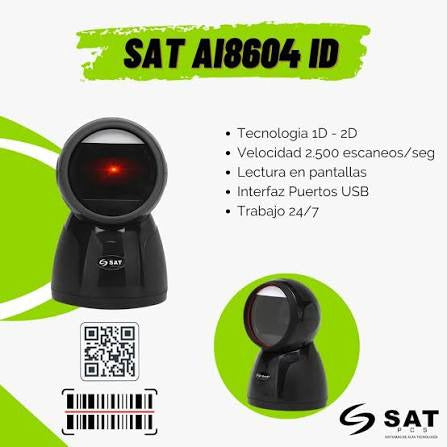 SAT PCS AI8604 - Escáner de códigos 2D de mesa USB