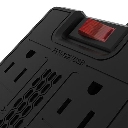 Forza FVR-1221USB - Regulador de voltaje 1200 VA con 8 tomas y 2 USB - imagen 2